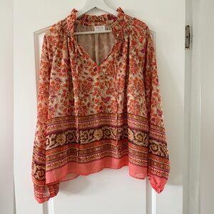 Fate Women's Vibrant Floral Blouse - Pink and Orange